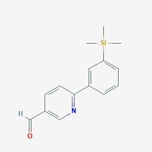 molecular formula C15H17NOSi B14853555 6-(3-(Trimethylsilyl)phenyl)nicotinaldehyde 