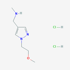 molecular formula C8H17Cl2N3O B1485357 {[1-(2-methoxyethyl)-1H-pyrazol-4-yl]methyl}(methyl)amine dihydrochloride CAS No. 2098142-83-5