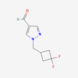 molecular formula C9H10F2N2O B1485358 1-[(3,3-difluorocyclobutyl)methyl]-1H-pyrazole-4-carbaldehyde CAS No. 1861249-70-8
