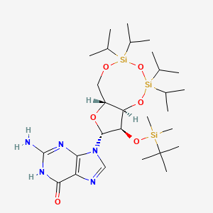 9-[(6aR,8R,9R,9aR)-9-[tert-butyl(dimethyl)silyl]oxy-2,2,4,4-tetra(propan-2-yl)-6a,8,9,9a-tetrahydro-6H-furo[3,2-f][1,3,5,2,4]trioxadisilocin-8-yl]-2-amino-1H-purin-6-one