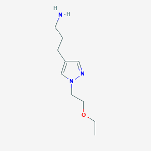 molecular formula C10H19N3O B1485363 3-[1-(2-ethoxyethyl)-1H-pyrazol-4-yl]propan-1-amine CAS No. 2098085-94-8