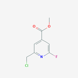 molecular formula C8H7ClFNO2 B14853651 Methyl 2-(chloromethyl)-6-fluoroisonicotinate 