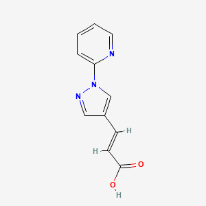 molecular formula C11H9N3O2 B1485369 (2E)-3-[1-(pyridin-2-yl)-1H-pyrazol-4-yl]prop-2-enoic acid CAS No. 2089546-83-6