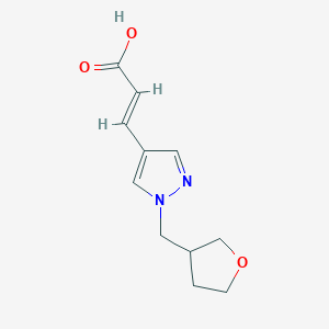 molecular formula C11H14N2O3 B1485373 (2E)-3-{1-[(oxolan-3-yl)methyl]-1H-pyrazol-4-yl}prop-2-enoic acid CAS No. 2098159-75-0