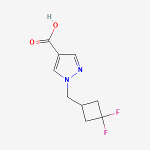 molecular formula C9H10F2N2O2 B1485378 1-[(3,3-二氟环丁基)甲基]-1H-吡唑-4-羧酸 CAS No. 1854966-49-6