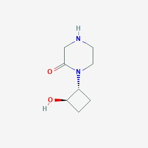 molecular formula C8H14N2O2 B1485394 1-[trans-2-Hydroxycyclobutyl]piperazin-2-one CAS No. 2165427-96-1