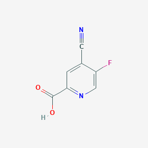 molecular formula C7H3FN2O2 B14854013 4-Cyano-5-fluoropicolinic acid 