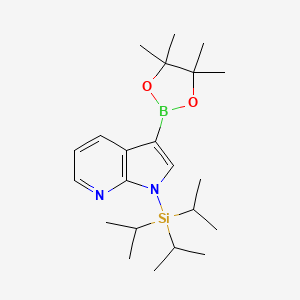 molecular formula C22H37BN2O2Si B14854117 3-(4,4,5,5-Tetramethyl-1,3,2-dioxaborolan-2-YL)-1-(triisopropylsilyl)-1H-pyrrolo[2,3-B]pyridine 