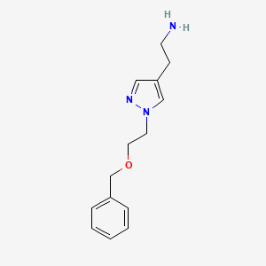 molecular formula C14H19N3O B1485416 2-{1-[2-(benzyloxy)ethyl]-1H-pyrazol-4-yl}ethan-1-amine CAS No. 1860628-97-2