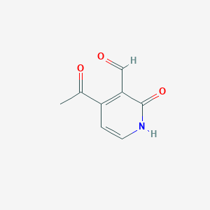 molecular formula C8H7NO3 B14854167 4-Acetyl-2-hydroxynicotinaldehyde 