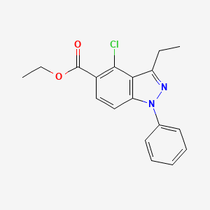 molecular formula C18H17ClN2O2 B14854180 Ethyl 4-chloro-3-ethyl-1-phenyl-1H-indazole-5-carboxylate 