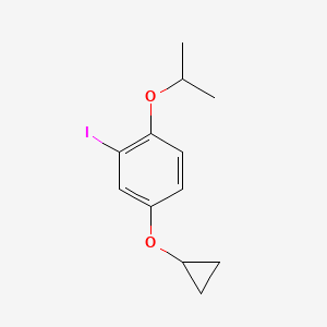 molecular formula C12H15IO2 B14854194 4-Cyclopropoxy-2-iodo-1-isopropoxybenzene 