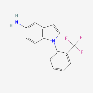 molecular formula C15H11F3N2 B14854202 1-(2-(Trifluoromethyl)phenyl)-1H-indol-5-amine 