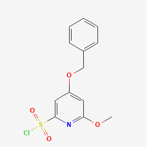 molecular formula C13H12ClNO4S B14854330 4-(Benzyloxy)-6-methoxypyridine-2-sulfonyl chloride CAS No. 1393572-89-8