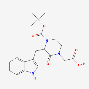 4-Carboxymethyl-2-(1H-indol-3-ylmethyl)-3-oxo-piperazine-1-carboxylic acid tert-butyl ester