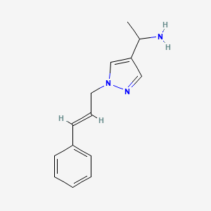 1-{1-[(2E)-3-phenylprop-2-en-1-yl]-1H-pyrazol-4-yl}ethan-1-amine