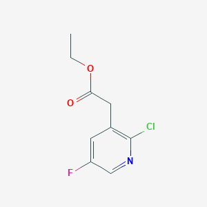 molecular formula C9H9ClFNO2 B14854360 Ethyl 2-chloro-5-fluoropyridine-3-acetate 