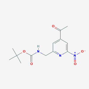 molecular formula C13H17N3O5 B14854366 Tert-butyl (4-acetyl-6-nitropyridin-2-YL)methylcarbamate 