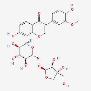 8-((2S,3R,4R,5S,6R)-6-((((2R,3R,4R)-3,4-Dihydroxy-4-(hydroxymethyl)tetrahydrofuran-2-yl)oxy)methyl)-3,4,5-trihydroxytetrahydro-2H-pyran-2-yl)-7-hydroxy-3-(4-hydroxy-3-methoxyphenyl)-4H-chromen-4-one