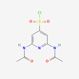 molecular formula C9H10ClN3O4S B14854424 2,6-Bis(acetylamino)pyridine-4-sulfonyl chloride 