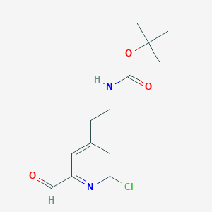 molecular formula C13H17ClN2O3 B14854442 Tert-butyl 2-(2-chloro-6-formylpyridin-4-YL)ethylcarbamate 