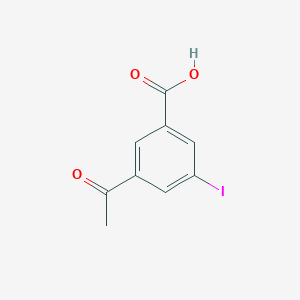 molecular formula C9H7IO3 B14854452 3-Acetyl-5-iodobenzoic acid 