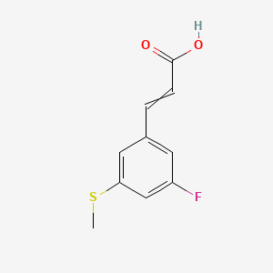 molecular formula C10H9FO2S B14854458 (E)-3-(3-Fluoro-5-methylsulfanylphenyl)prop-2-enoic acid 