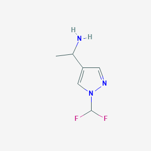 molecular formula C6H9F2N3 B1485446 1-[1-(difluoromethyl)-1H-pyrazol-4-yl]ethan-1-amine CAS No. 1871645-78-1