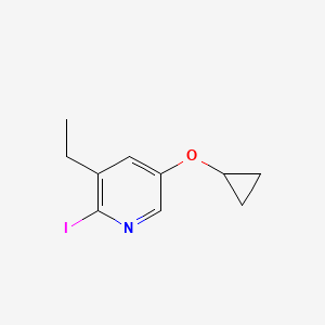 molecular formula C10H12INO B14854513 5-Cyclopropoxy-3-ethyl-2-iodopyridine 