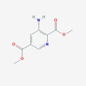 molecular formula C9H10N2O4 B14854527 Dimethyl 3-aminopyridine-2,5-dicarboxylate 