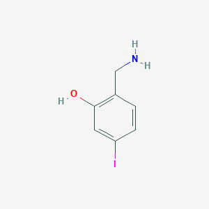 molecular formula C7H8INO B14854534 2-(Aminomethyl)-5-iodophenol 