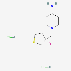 molecular formula C10H21Cl2FN2S B1485456 1-[(3-Fluorothiolan-3-yl)methyl]piperidin-4-amine dihydrochloride CAS No. 2098007-63-5