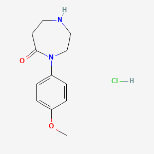 molecular formula C12H17ClN2O2 B1485458 4-(4-Methoxyphenyl)-1,4-diazepan-5-one hydrochloride CAS No. 2098122-91-7