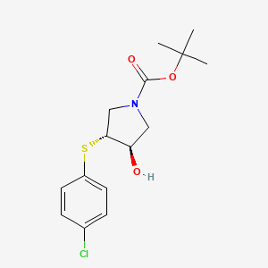 tert-butyl (3R,4R)-3-[(4-chlorophenyl)sulfanyl]-4-hydroxypyrrolidine-1-carboxylate