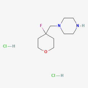 molecular formula C10H21Cl2FN2O B1485464 1-[(4-Fluorooxan-4-yl)methyl]piperazine dihydrochloride CAS No. 2098072-97-8