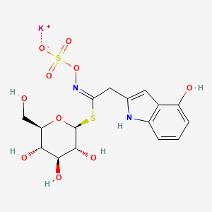 potassium;[(E)-[2-(4-hydroxy-1H-indol-2-yl)-1-[(2S,3R,4S,5S,6R)-3,4,5-trihydroxy-6-(hydroxymethyl)oxan-2-yl]sulfanylethylidene]amino] sulfate