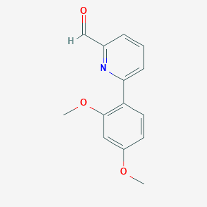 molecular formula C14H13NO3 B14854658 6-(2,4-Dimethoxyphenyl)picolinaldehyde 