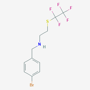 molecular formula C11H11BrF5NS B14854789 (4-Bromo-benzyl)-(2-pentafluoroethylsulfanylethyl)-amine 