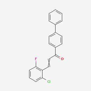 molecular formula C21H14ClFO B14854796 (E)-3-(2-chloro-6-fluoro-phenyl)-1-(4-phenylphenyl)prop-2-en-1-one 