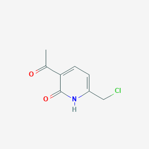 molecular formula C8H8ClNO2 B14854801 1-[6-(Chloromethyl)-2-hydroxypyridin-3-YL]ethanone 