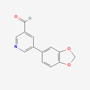 molecular formula C13H9NO3 B14854811 5-(Benzo[D][1,3]dioxol-5-YL)nicotinaldehyde 