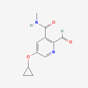 molecular formula C11H12N2O3 B14854830 5-Cyclopropoxy-2-formyl-N-methylnicotinamide 