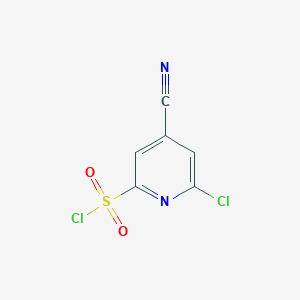 molecular formula C6H2Cl2N2O2S B14854880 6-Chloro-4-cyanopyridine-2-sulfonyl chloride 