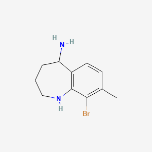 molecular formula C11H15BrN2 B14854902 9-Bromo-8-methyl-2,3,4,5-tetrahydro-1H-benzo[B]azepin-5-amine 