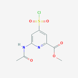 molecular formula C9H9ClN2O5S B14854907 Methyl 6-(acetylamino)-4-(chlorosulfonyl)pyridine-2-carboxylate 