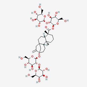 [(2S,3R,4S,5S,6R)-4,5-dihydroxy-6-(hydroxymethyl)-3-[(2S,3R,4S,5S,6R)-3,4,5-trihydroxy-6-(hydroxymethyl)oxan-2-yl]oxyoxan-2-yl] (4S,5R,9S,10R,13S)-13-[(2S,3R,4S,5S,6R)-4,5-dihydroxy-6-(hydroxymethyl)-3-[(2S,3R,4S,5S,6R)-3,4,5-trihydroxy-6-(hydroxymethyl)oxan-2-yl]oxyoxan-2-yl]oxy-5,9-dimethyl-14-methylidenetetracyclo[11.2.1.01,10.04,9]hexadecane-5-carboxylate