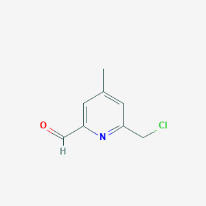 molecular formula C8H8ClNO B14855062 6-(Chloromethyl)-4-methylpyridine-2-carbaldehyde 