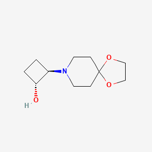 molecular formula C11H19NO3 B1485508 trans-2-{1,4-Dioxa-8-azaspiro[4.5]decan-8-yl}cyclobutan-1-ol CAS No. 2166300-83-8