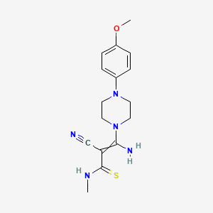 molecular formula C16H21N5OS B14855194 (3-Amino-2-cyano-3-(4-(4-methoxyphenyl)piperazin-1-yl)-N-methyl-2-propenethioamide 