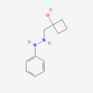molecular formula C11H16N2O B1485521 1-[(2-Phenylhydrazin-1-yl)methyl]cyclobutan-1-ol CAS No. 2168632-75-3